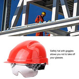 Casco de Seguridad, Casco de Trabajo Estable humanizado, cómodo y antirruido, Electricista reparador para Soldador(6.00*6.00*4.00cm-Red)