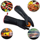TUNGTAR Guantes de parrilla de barbacoa para freidora de pavo, 17 pulgadas, 1222 °F, guantes a prueba de calor para ahumador, barbacoa, horno para manejar alimentos calientes en freidora, parrilla, manga larga ignífuga