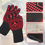 Guantes resistentes al calor para parrilla, alta resistencia a la temperatura, guantes ignífugos para asar a la parrilla, para freír, barbacoa, cocinar, hornear, horno, cortar