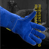 Guantes de Soldador de Cuero Resistente al Desgaste Resistencia a Altas temperaturas Guantes de protección Laboral Guantes Antiarrugas