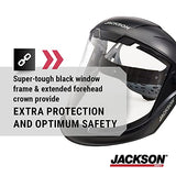 Jackson Safety Maxview - Protector facial ligero con trinquete, tinte transparente, sin revestimiento, negro, 14200 (quitar la película protectora antes de usar)