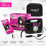 Prow compresor de aire portátil inflador de neumáticos CA/CC bomba eléctrica para coche - DC 12V, hogar - AC 110V, Upscale, con manómetro analógico, bomba de aire para neumáticos de coche, motocicleta, bicicleta, baloncesto y más.