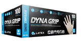 SAS Safety 650-1002 Dyna Grip Guantes de látex sin polvo de grado 8 mil, tamaño mediano, caja de 100 guantes por peso