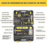 AI-PIKA Juego de Herramientas, Caja de herramientas 108 en 1, Juego de Herramientas Manuales Portátiles para el Hogar, Con caja de herramientas especial, Ddecuado para Uso Doméstico