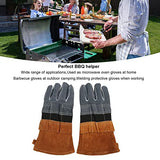 WEYI Guantes de protección para Barbacoa Guantes de Cocina para Exteriores Resistentes al Calor ignífugos portátiles para soldar Café