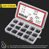 Hilitchi Kit surtido de tuercas hexagonales de nailon chapado en zinc negro, 165 unidades