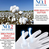 12 pares unisex de algodón blanco suave para eccema, guantes para hidratar las manos secas de algodón blanco (grande)…