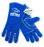 Guantes de soldador de piel de vaca divididos con palma reforzada y pulgar de ala, azul, XL, 1 par