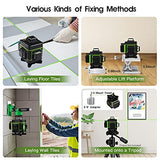 Nivel láser autonivelante, Elikliv Green Beam 4D Herramienta de nivelación y alineación de cuatro planos con batería recargable, línea vertical y horizontal de 360° con bolsa de transporte kit de herramientas láser
