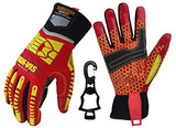 Seibertron HIGH-VIS HRC5 - Guantes de trabajo de excelente agarre Cut5, resistentes a la abrasión, para perforación de aceite y gas, guantes de protección contra impactos CE EN388 3541 XXL con 1 clip de guante negro