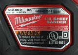Milwaukee M4 6033-21 Lijadora Orbital 1/4 Hoja 3 Amp 14000 Opm con Bolsa Recolectora de Polvo