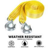 NEIKO 51005A - Correa de remolque resistente con ganchos, 2 pulgadas por 20 pies, correa de poliéster tejida y capacidad de 10 libras, correa de recuperación de camiones HD y correa de remolque ATV, cuerda de remolque para vehículos