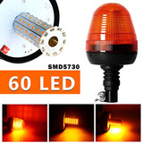 MAIALOT 60 LED giratorio intermitente ámbar baliza de montaje flexible luz estroboscópica tractor luz de advertencia de emergencia para carretilla elevadora camión cortadora UTV