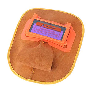 Capucha Soldador de cuero Máscara de soldadura Capucha Vaca Cómoda capucha de soldadura