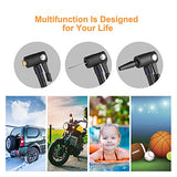 Oasser Compresor de aire inflador de neumáticos para bicicleta, compresor de aire eléctrico portátil con batería de 2200 mAh, pantalla LCD, 12 V, 110 V, 130 PSI, bolsa de almacenamiento, guantes P2