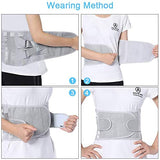 DOACT Cinturón de apoyo lumbar para hombres y mujeres (gris-l Talla)