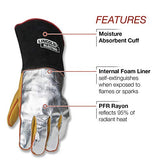 Guantes de soldador eléctricos resistentes al calor | Mano reflectante aluminizada | Grande | K2982-L