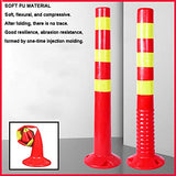 Bolardo de estacionamiento en Garaje Marcadores de Carretera Reflectantes Conos de tráfico de plástico Bolardo de Seguridad para áreas sensibles al tráfico (Tamaño: 750x80 mm) (750x80 mm)