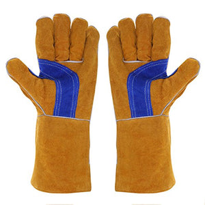 Guantes  de Soldador Cuero Alta Temperatura de Resistencia al Desgaste Sección de Aislamiento Caliente Línea de Fuego Soldadura eléctrica Soldadura