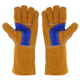 Guantes  de Soldador Cuero Alta Temperatura de Resistencia al Desgaste Sección de Aislamiento Caliente Línea de Fuego Soldadura eléctrica Soldadura