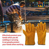 Guantes de Soldador de Cuero de Vaca duraderos a Prueba de Fuego, Guantes de Seguridad en el Trabajo Anti-Calor para soldar Herramientas de Mano de Metal (al Azar)