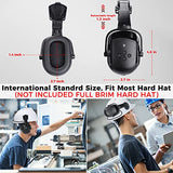 Orejeras con Bluetooth NRR de 28 dB, ajustable, para casco, color negro