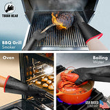 Guantes negros de neopreno resistentes al calor para barbacoa a °C tolerancia – Impermeable y resistente al aceite – Guantes de parrilla para hombres y mujeres – Guantes ignífugos de alto calor para cocinar – Hornear a la parrilla camping