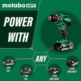 Metabo HPT Kit de taladro/destornillador inalámbrico MultiVolt de 18 V, motor sin escobillas, portabrocas de metal sin llave de 1/2 pulgada, garantía de herramienta de por vida | DS18DBFL2E