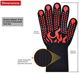 MSWKEY Guantes de Barbacoa, 1 Par Guantes de Horno Resistentes Al Calor Extremo hasta 800°C / 1472°F, Silicona Antideslizante Guantes de Cocina Universales para Parrilla, Hornear, Microondas y Chimenea Rojo