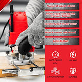 Promaker Enrutador de inmersión de 2.7 HP con guía de borde y accesorios, velocidad variable, madera de enrutador de 8000-3000 RPM, kit de carpintería de inmersión, carpintería de enrutador con adaptador de vacío, 14.4 amperios