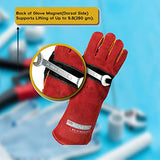 Guantes de soldador magnéticos de 40,64 cm de protección de escudo del antebrazo, doble capa de hilos de Kevlar fuertes, ignífugos, 1 par.