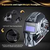 SU SAFE-UP Casco de soldadura solar con oscurecimiento automático, 2 sensores de arco, rango de sombra ajustable de 4/9-13 para Mig Tig ARC Soldador máscara soldadora