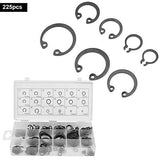 225PCS Anillo de retención, Internas y Externas de Retención de Anillos de Retención Circlip Surtido Caja Conjunto 18 Tamaños