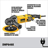 DEWALT Pulidora Lijadora Angular de 7-9 Pulgadas (180mm - 230mm) 1250W Velocidad Variable DWP849X