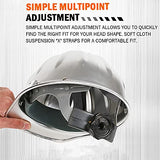 Casco de Aluminio Casco de Trabajo Casco Protector Ajustable Casco de construcción con Correa de cincha de 4 Puntos Casco de construcción con Casco Ajustable