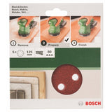 Bosch Home and Garden 2609256A24 - Juego de hojas de lija (5 unidades, para lijadoras orbitales aleatorias)