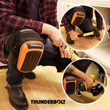 THUNDERBOLT Rodilleras para trabajo, construcción, pisos, jardinería, limpieza, con doble gel, cojín de espuma gruesa y correas antideslizantes ajustables
