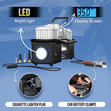 OlarHike Compresor de aire portátil de 12 V, inflador de neumáticos de doble cilindro de 150 PSI, bomba de neumáticos resistente con luz nocturna LED, apagado automático para todoterrenos/camiones