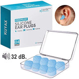 Tapones para los oídos para dormir, reutilizables, de silicona, moldeables, con cancelación de ruido, bloqueo de sonido, para natación, ronquidos, conciertos, disparos, aviones, músicos, 32 dB más alto NRR