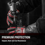 Guantes de soldador de  piel para soldar y aparejar, resistentes a los impactos, resistentes a los cortes, varios tamaños disponibles (S - 2XL), Negro, Rojo, Large