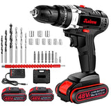 Taladro Electrico Inalambrico/modo de trabajo tres en uno,atornillado, taladrado, impacto juego de herramientas de taladro eléctrico 1350 RPM 2 baterías recargables de iones de litio