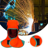Capucha Soldador Cuello Protección Cubierta resistente al calor Cuadrito de hombro para cascos de soldadura Herramientas de soldadura electrónica de naranja