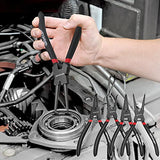 WISEUP Juego Alicates Para Anillos Seguridad Con 225 Piezas Juego Anillos Retención 4 Piezas 7 Pulgadas (Diámetro La Punta 1/20") Kit Alicates Para Anillos Seguridad Alicates M