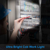 ORHOMELIFE Luz de trabajo LED recargable – 750 lúmenes linterna LED plegable linterna de mano inalámbrica luz de trabajo con base magnética, rotación de 360°, indicador de potencia para reparación de coche, garaje, hogar (paquete de 2)