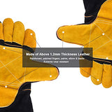 TOPDC Guantes de soldadura de 16 pulgadas resistentes al calor guantes ignífugos para soldador