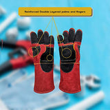 Guantes de soldador magnéticos de 40,64 cm de protección de escudo del antebrazo, doble capa de hilos de Kevlar fuertes, ignífugos, 1 par.
