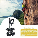 SOB - Arnés de escalada de grosor de cuerpo completo, arneses de montañismo, escalada en roca para escalada en roca, rapel, espeleología, árbol, proteger la cintura, cinturones de seguridad para rescatar el trabajo