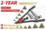 RZX Remachadora de 16 pulgadas, remachadora de mano con sistema de ajuste de tuercas, 12 mandriles M3, M4, M5, m6, m8, m10 M12, 10-24, 1/4-20, 5/16-18,3/8-16 ,1/2-13 + 115 unidades. Remaches Tuercas …