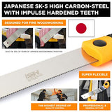 STEELHEAD 6.8-Inch (170mm) Ryoba Double Edge Japanese Pull Saw, High-Quality Japanese SK Steel, 22TPI & 13TPI Flexible Blade, Woodworking, Soft & Hardwoods, Push-Button Blade Change, USA-Based Support