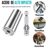 SEAFON Universal Dado Llave Ajustable Juego Vaso, Dado Universal, Juego De Adaptadores Multifuncional, Set Universal Adaptador Enchufe Gator Grip Llaves Vaso 7 – 19 mm Ajustable